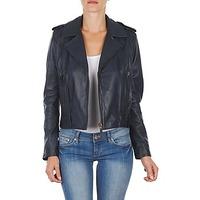 chevignon b jasmine womens leather jacket in blue