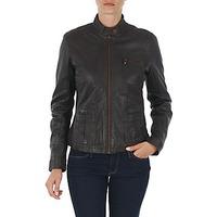 chevignon booguie womens leather jacket in brown