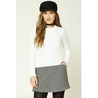 Chevron-Patterned Wool-Blend Skirt