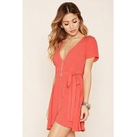 chiffon self tie wrap dress