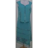 Christine Laure, size 12/14, aqua top and skirt