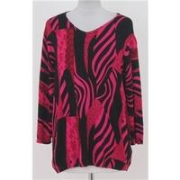 Christine Laure, size M pink and black knit top