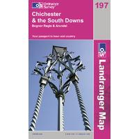 Chichester & the South Downs - OS Landranger Active Map Sheet Number 197