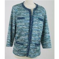 chicos size l green blue mix woven jacket