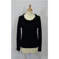 Christina - Size M - Black - Jumper with Frilled Collar