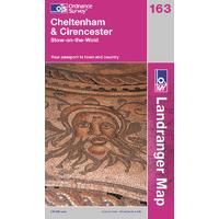 Cheltenham & Cirencester - OS Landranger Active Map Sheet Number 163