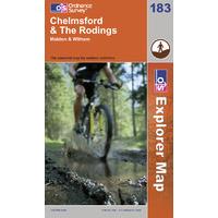 chelmsford the rodings os explorer active map sheet number 183