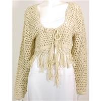 Cherry Bay Size 10 Cream Crocheted Cardigan