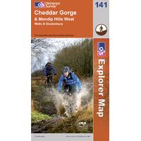 Cheddar Gorge & Mendip Hills West - OS Explorer Active Map Sheet Number 141