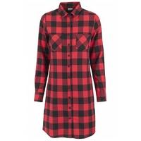 Checked Flannel Shirt Dress - Size: L