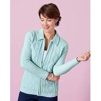 chenille zip through cardigan