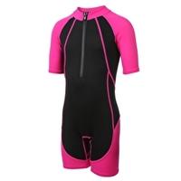 Childrens Shorty Wetsuit - Black and Pink