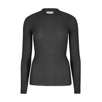 Charcoal Ribbed Turtle Neck Top