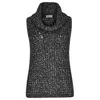 charcoal marl side split roll neck jumper