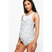 Charlotte Ditsy Floral Mesh Swimsuit - white