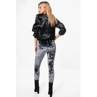 Cheeky Velvet Highwaist Leggings - silver