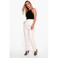 Chrissie High Waist Tailored Slim Fit Trouser - cream