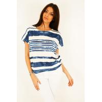 Charlotte striped printed jersey tee