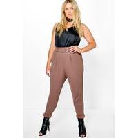 charl d ring pleat front trouser mocha