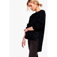 Chunky Marl Jumper - black