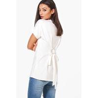 chiara lace up back t shirt white