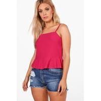 charlotte peplum hem strappy crop top cerise