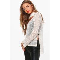 Choker Open Stitch Jumper - cream