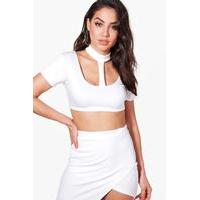 Choker Cropped Top - ivory