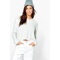 Chunky Crop Jumper - white