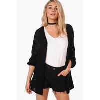 Chunky Knit Cardigan - black