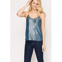 Chain Strap Metallic Cami Top