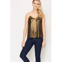 chain strap metallic cami top