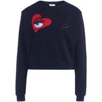 chiara ferragni flirting heart black sweater womens sweatshirt in blac ...