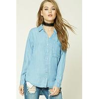 Chambray High-Low Shirt