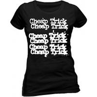Cheap Trick - Logo Women\'s Small Fitted T-Shirt - Black