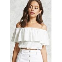 Chiffon Flounce Crop Top