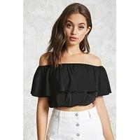 chiffon flounce crop top