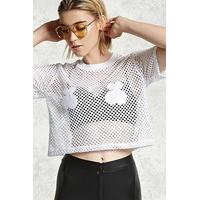 Cherry Graphic Mesh Top