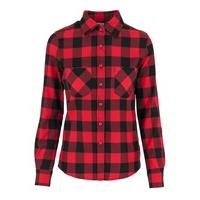 checked flannel shirt red black size m