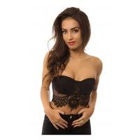 Chanel LUXE Black Lace Bralet Top