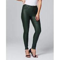 Chloe Dark Green Coated Skinny Jeans Reg