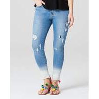 chloe bleached hem skinny jeans reg