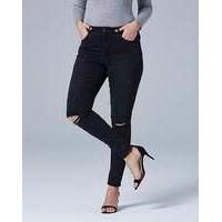 chloe ripped knee skinny jeans short