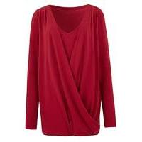 Cherry Wrap Front Jersey Top