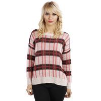 Checked Two Tone Knitted Jumper