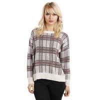 Checked Two Tone Knitted Jumper