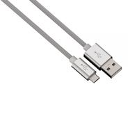 Charging/Sync Cable Micro USB Aluminium 1m Silver