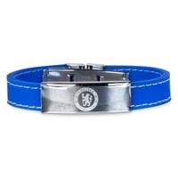 Chelsea Crest Stitched Rubber Bracelet - Stainless Steel