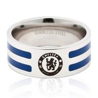 Chelsea Stripe Crest Ring - Stainless Steel