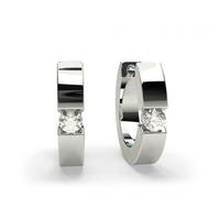 Channel Setting Round Diamond Hoop Earring